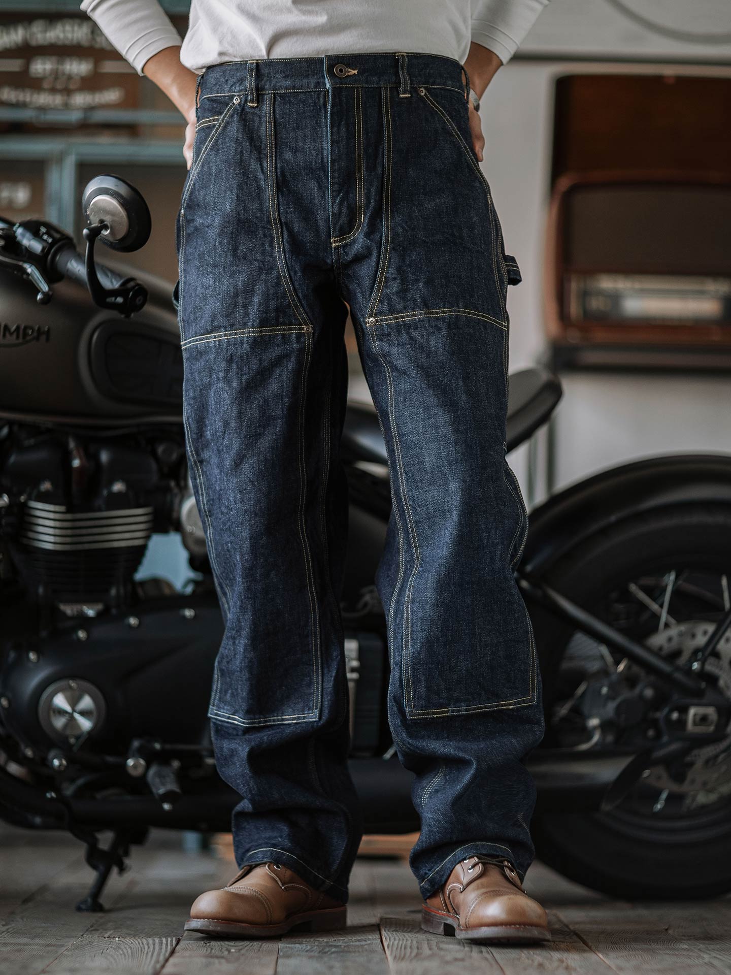 Raw Denim Vintage Double-Front Selvedge Jeans