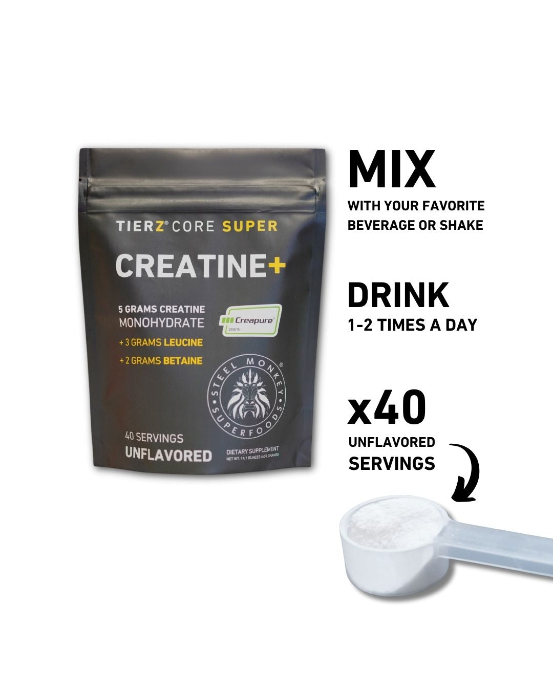 Tierz® Core Super Creatine+ Made with Creapure®