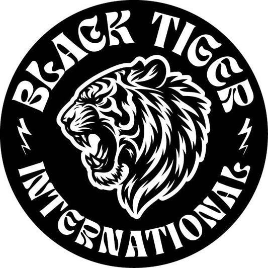 Black Tiger Circle Logo Black