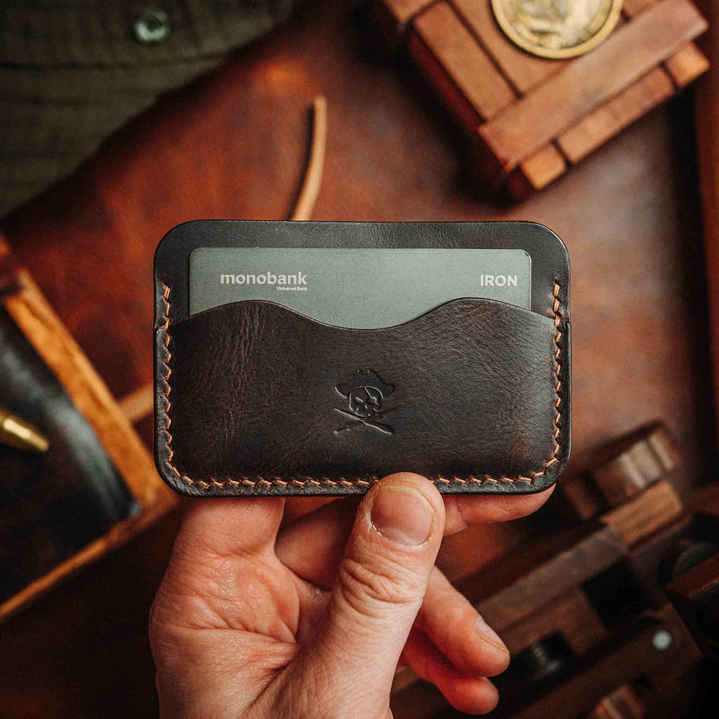 Minimalist Wallet - Drunken Boatswain v2 | Slim Leather | EDC