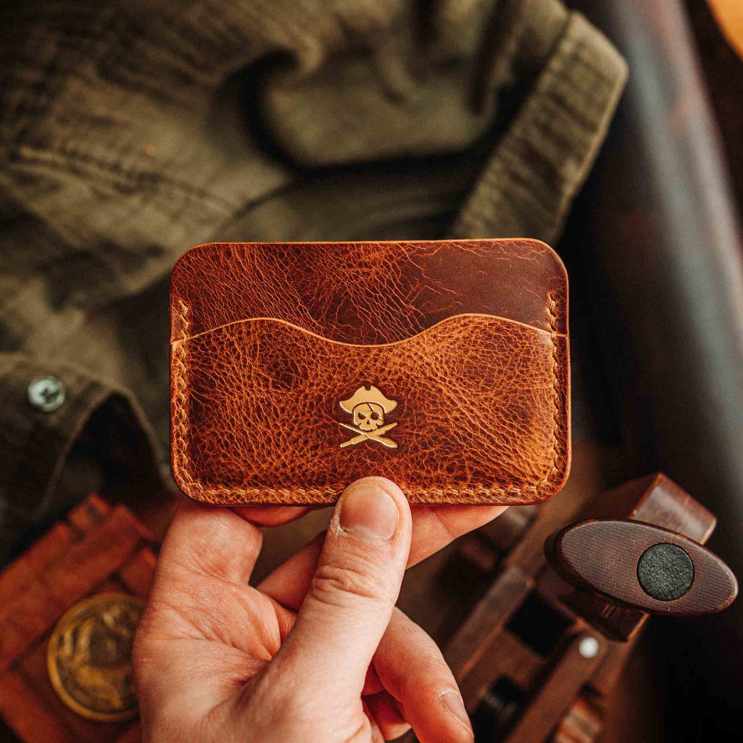 Minimalist Wallet - Drunken Boatswain v2 | Slim Leather | EDC