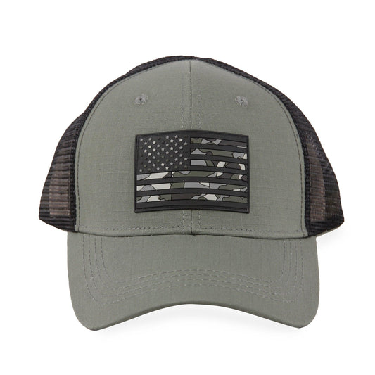 American Flag-Camo PVC Trucker Mesh Hat