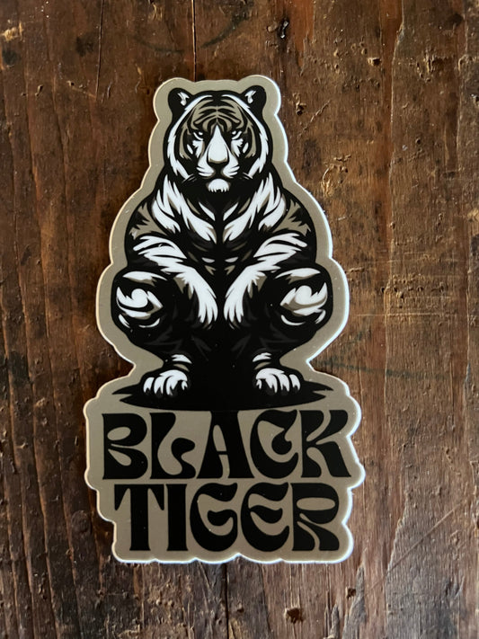 Black Tiger Outline Black Sticker