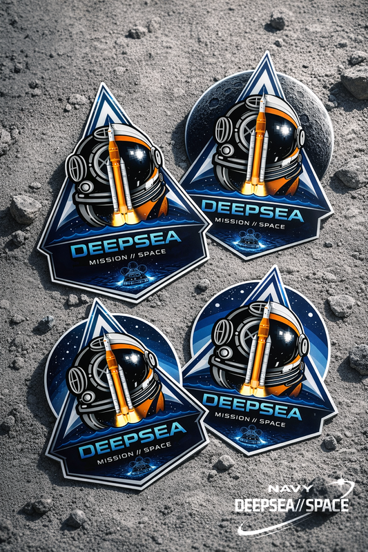 DeepSea Mission Space / Moon Die-cut stickers