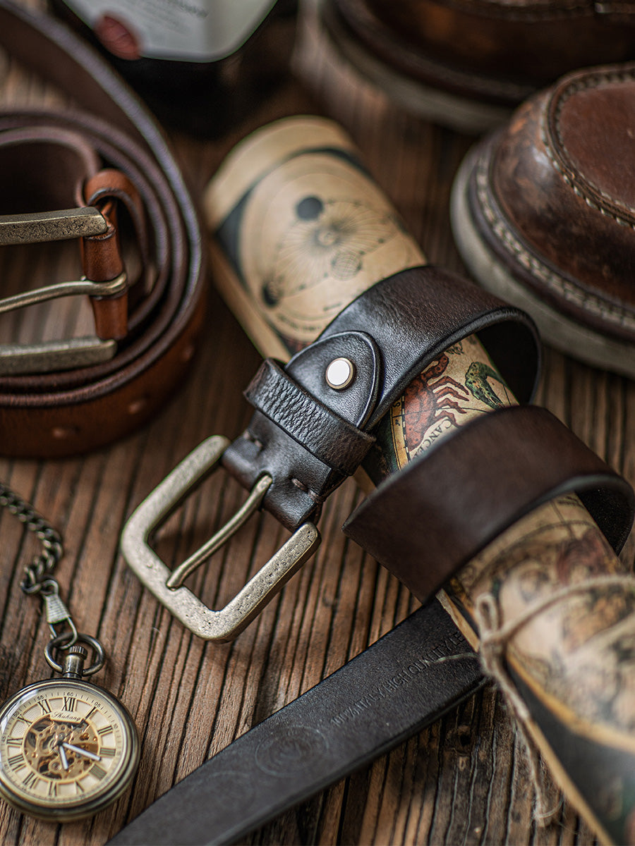 DISTRESSED LEATHER BELT