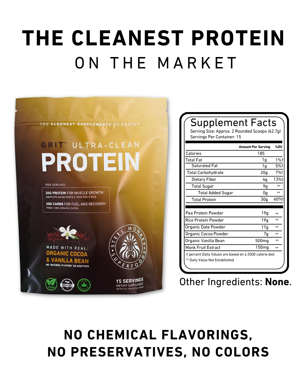 Grit Ultra-Clean Vegan Protein Chocolate Vanilla Bean