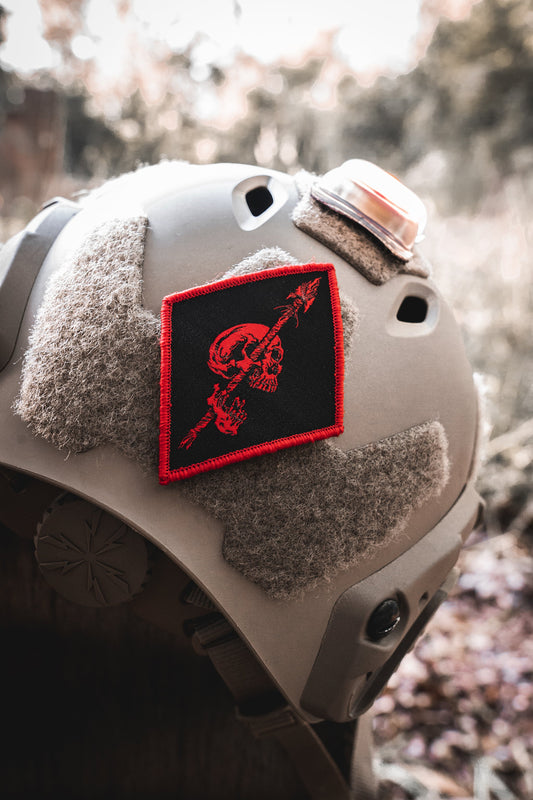 Pierced Woven Patch - BLK/GRY