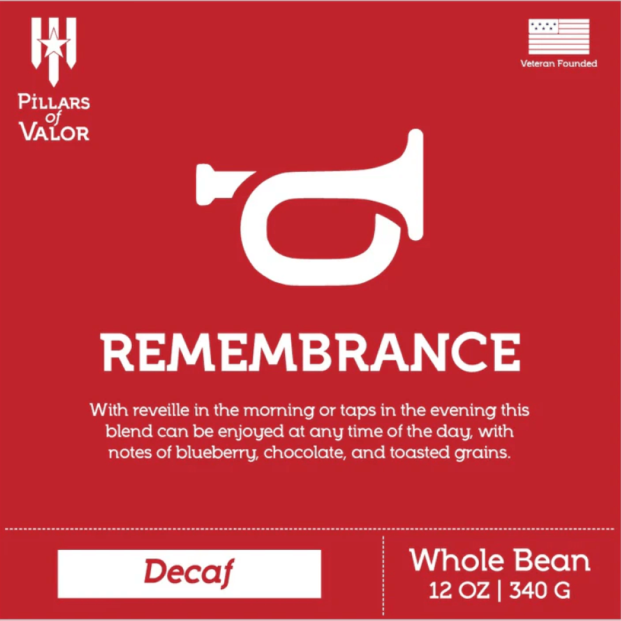 Remembrance Decaf Coffee – Honor the Fallen | Pillars of Valor (Water-Processed, Chemical-Free)