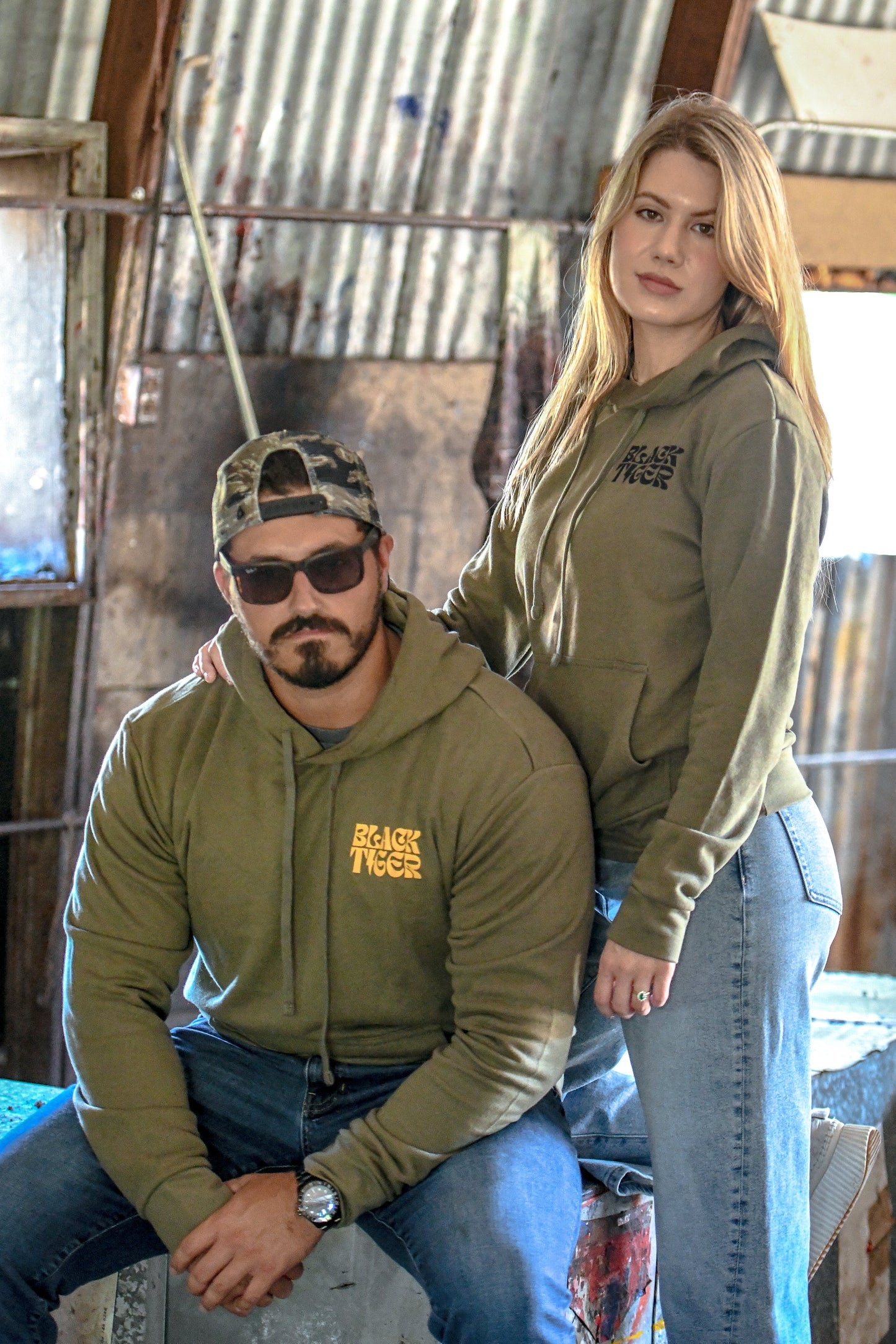 Attack Tiger Logo Hoodie OG Green