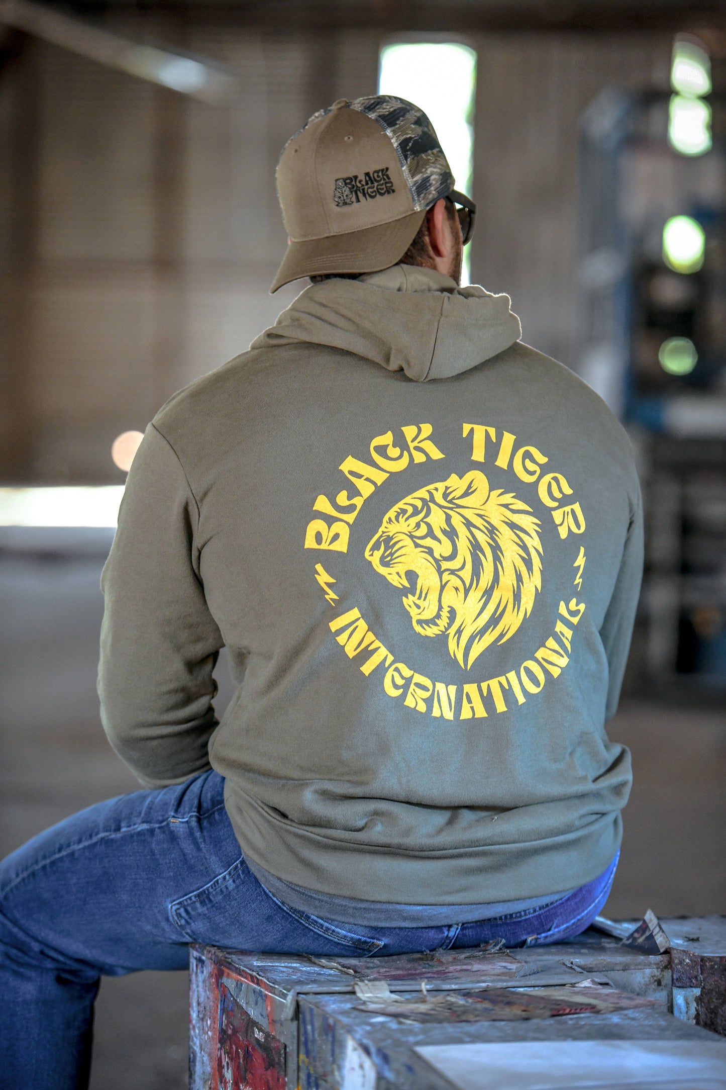 Attack Tiger Logo Hoodie OG Green
