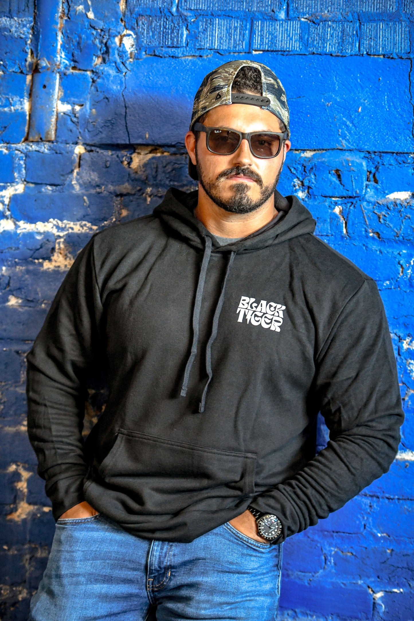 Attack Tiger Logo Hoodie Black