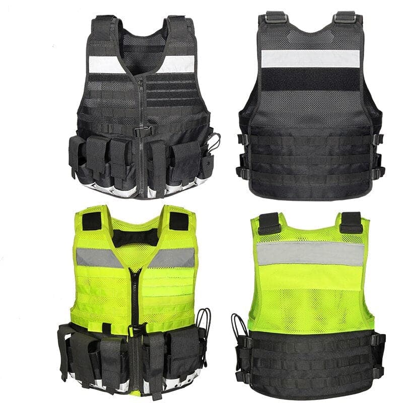Stab-resistant reflective MOLLE system onboard safety vest