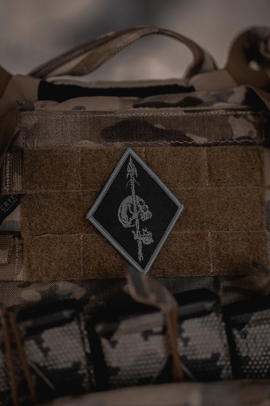 Pierced Woven Patch - BLK/GRY